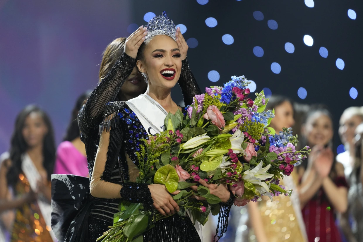 Miss USA R'Bonney Gabriel is crowned Miss Universe during the final round of the 71st Miss Universe Beauty Pageant in New Orleans on Saturday.Gerald Herbert / AP