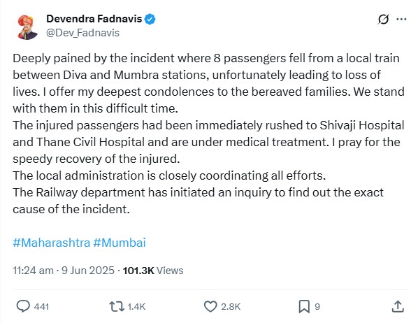 Political Leaders React on Mumbai Train Accident