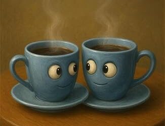 Blue, Hot, and Holding Stories: CUPPa coffee